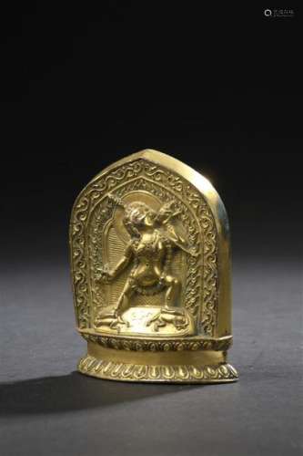 Tsatsa en cuivre doré Chine, début du XXe siècle R...;