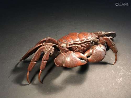 Crabe articulé en bronze Sculpté en naturel, les p...;