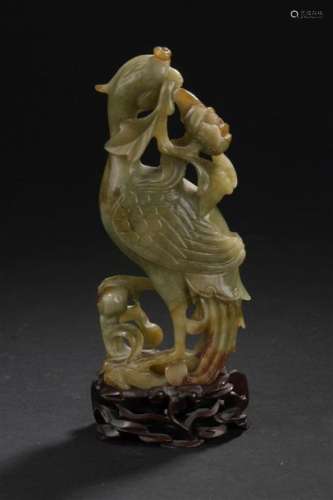 Statuette de phénix en jade Chine, début du XXe si...;