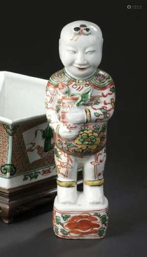 Statuette de Hoho en porcelaine Wucai Chine, XVIIe...;