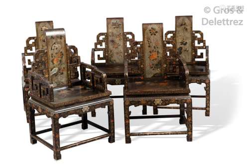 Chine, période Guangxu Suite de dix fauteuils en b…