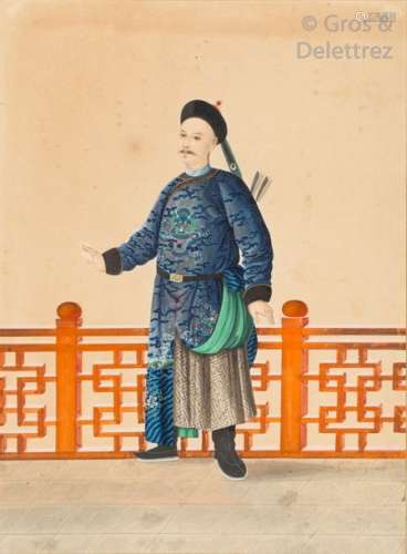 Chine, début XXe siècle Gouache polychrome, représ…