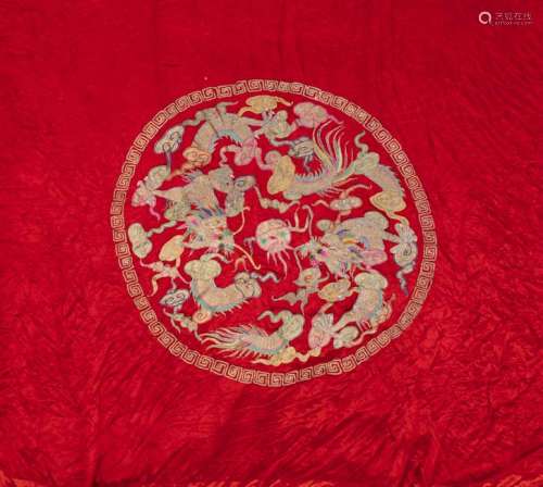 Chinese bed  / canopy embroidered cover