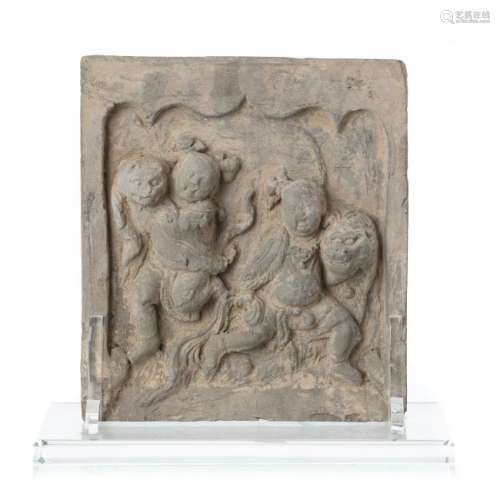 Figural plaque in terracotta, Yuan