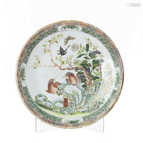 Large plate 'brids' in Chinese porcelain, Guangxu