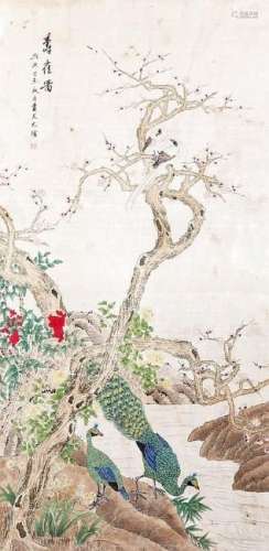 CHINESE SCHOOL, 19th century - 'Birds among flowers'