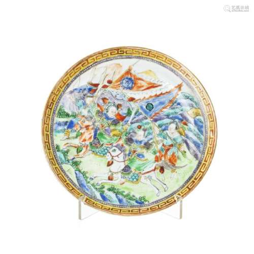 Plate 'war scene' in chianese porcelain