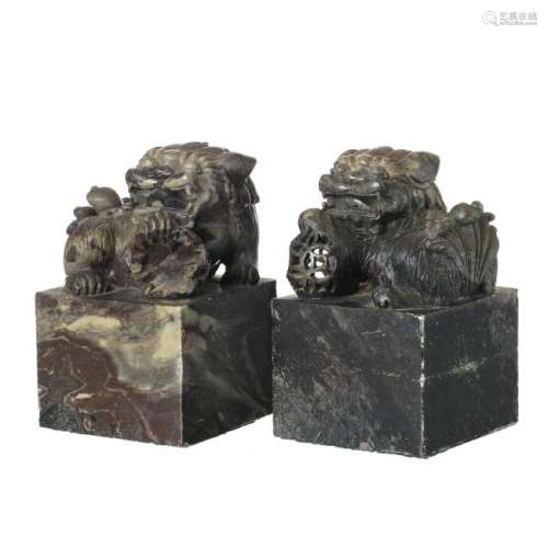 Large pair of Foo dogs