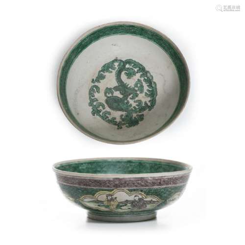 Famille verte chinese porcelain bowl, Guangxu.
