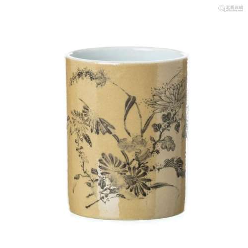 Chinese porcelain brushpot, Minguo