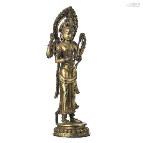 Gilt bronze Avalokiteshvara Bodshisattva, Tibet