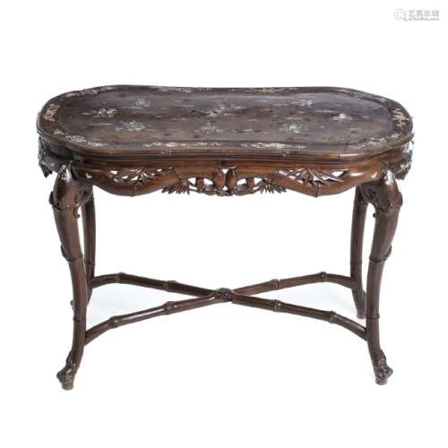 Chinese inlaid table 'bamboo'