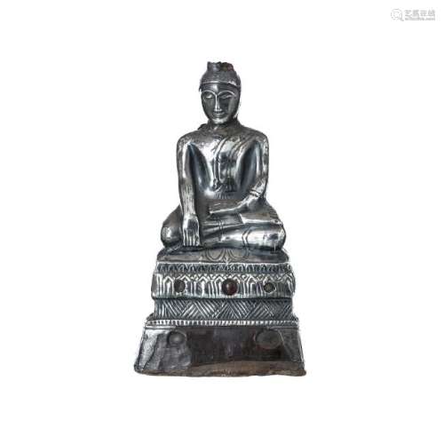 Burmese Silver Shakyamuni Buddha