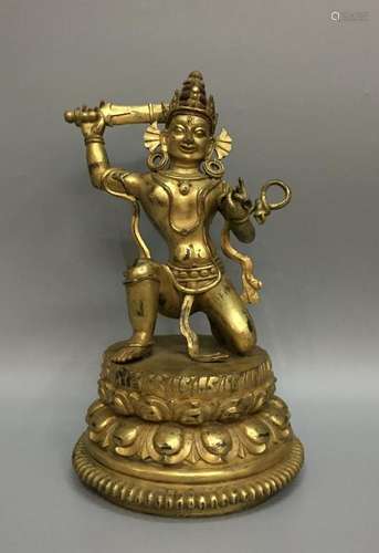 A BRONZE FIGURE OF MAHASIDDHA VIRUPA.MING DYNASTY