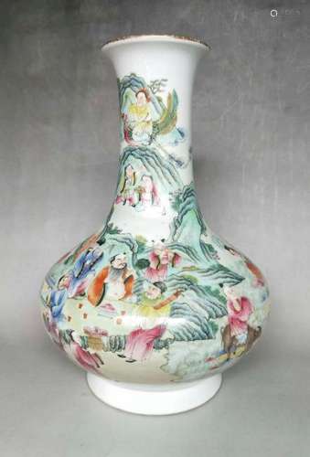 A FAMILLE-ROSE 'the Eight ImmortalsÂ VASE.MARK OF