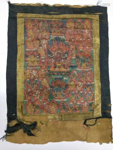 A THANGKA OF VAJRABHAIRAVA.ANTIQUE