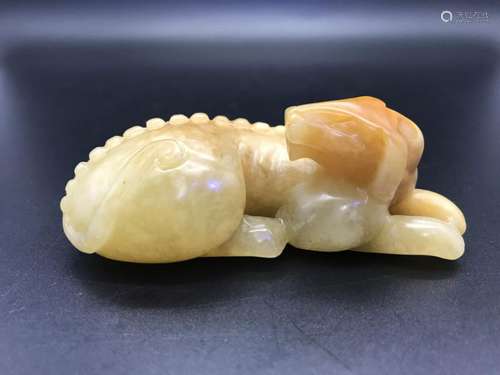 A CARVED JADE SHEEP.ANTIQUE