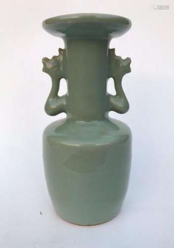 A LONGQUAN CELADON FISH VASE.ANTIQUE