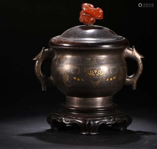 A GOLD INLAYING CENSER