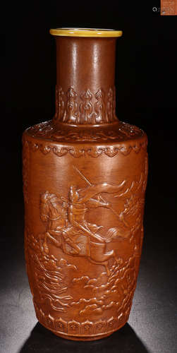 A QIANLONG MARK PAOQI GOURD VASE