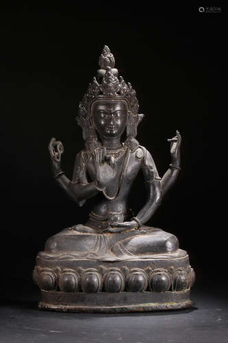 A BRONE FOUR ARM GUANYIN