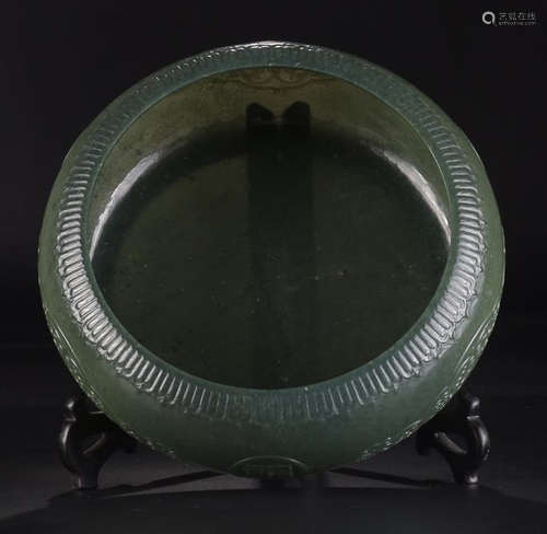 A HETIAN GREEN JADE WASHER