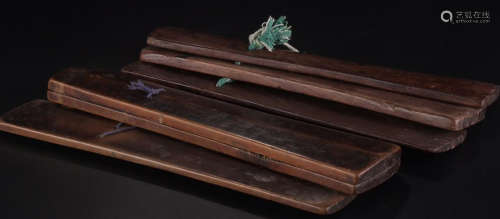 A PAIR OF HUANGYANG WOOD AND HUANGHUALI ALLEGRO BRANDS