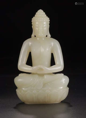 A HETIAN JADE BUDDHA