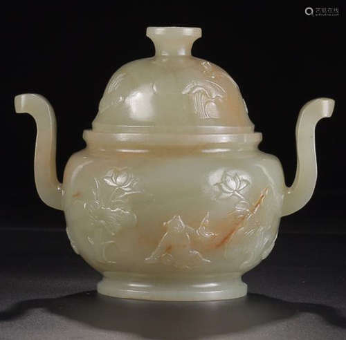 A HETIAN JADE DING CENSER