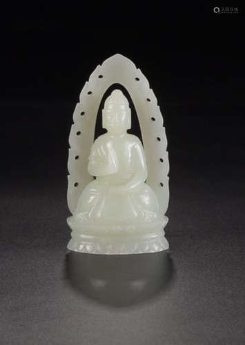 A HETIAN JADE BUDDHA