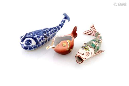 Lot of three porcelain fish figures