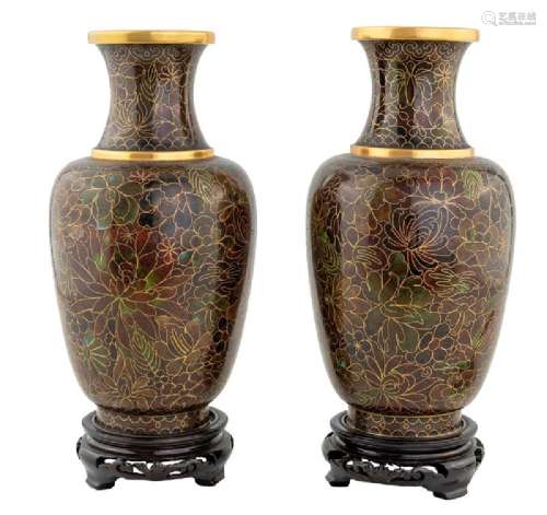 Pair of small baluster vases