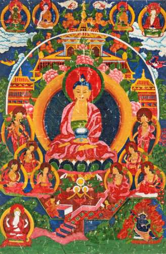Ancient Tibetan thangka