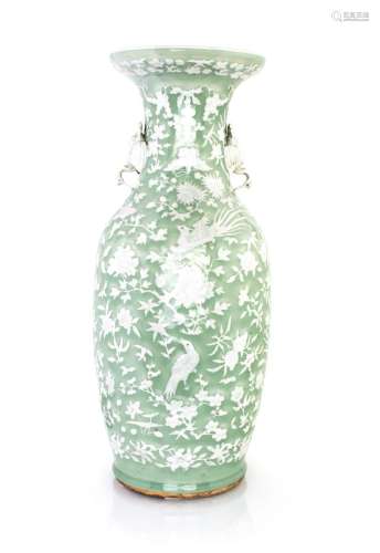 Rare pair of Longquan celadon porcelain vases.