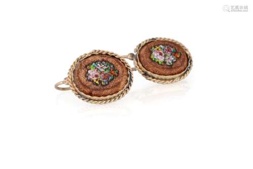 ANCIENT EARRINGS WITH MICROMOSAIC