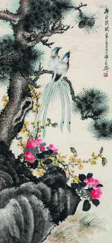 江寒汀（1903～1963） 花鸟 镜片 纸本