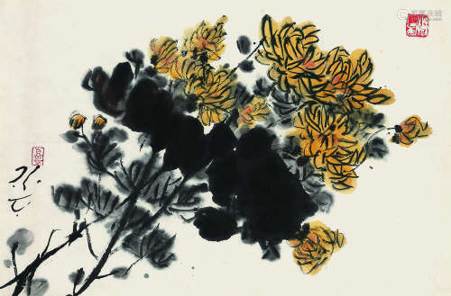 杨之光（1930～2016） 花卉 连框 纸本