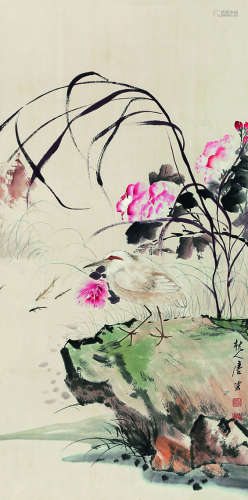 唐云（1910～1993） 花鸟 立轴 纸本