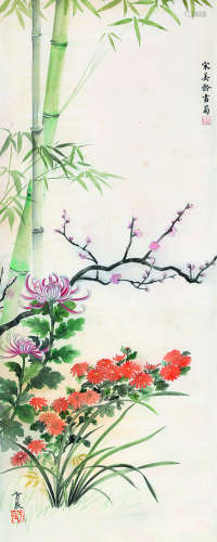 宋美龄（1898～2003） 菊 立轴 纸本