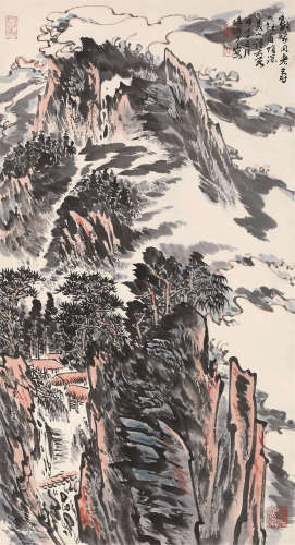 陆俨少（1909～1993） 1984年作 唐人诗意图 立轴 纸本