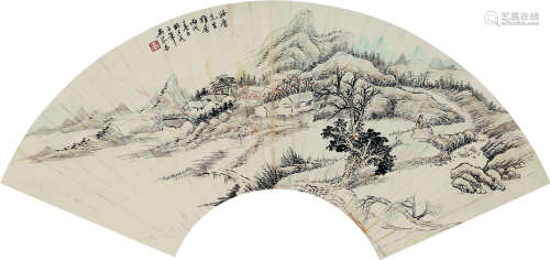 吴琴木（1894～1953） 山水 扇片 纸本