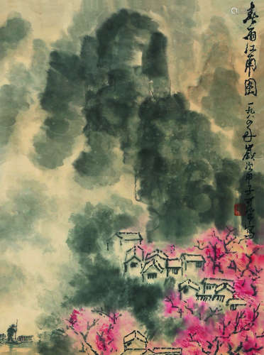 李可染（1907～1989） 1984年作 春雨江南 连框 纸本