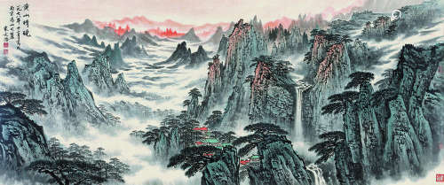 宋文治（1919～1999） 黄山春晓 连框 纸本