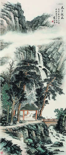 袁松年（1895～1966） 天目观泉 立轴 纸本