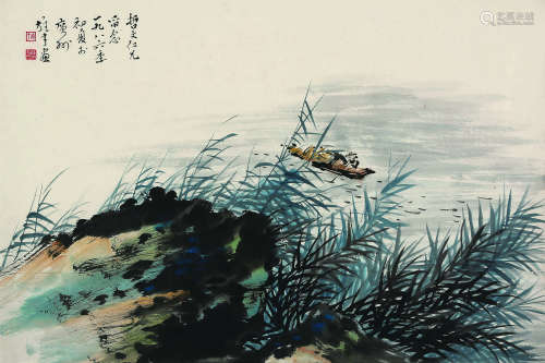 黎雄才（1910～2001） 1986年作 归舟图 镜片 纸本