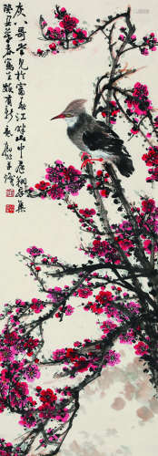 陆抑非（1908～1997） 花鸟 立轴 纸本