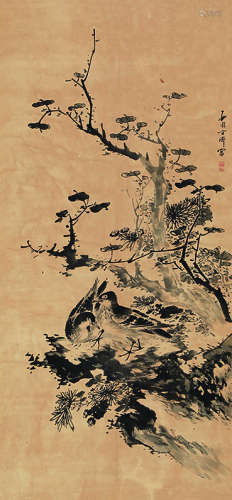 方济（1736～1795） 花鸟 立轴 纸本
