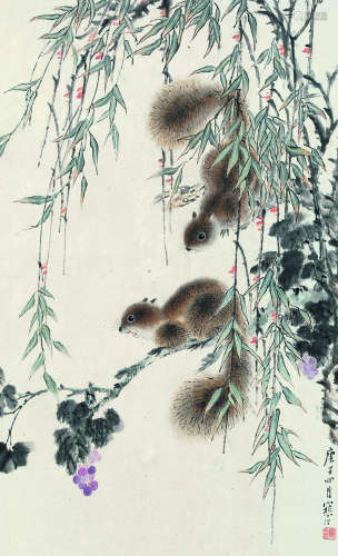 江寒汀（1903～1963） 松鼠 立轴 纸本