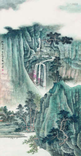 谢稚柳（1910～1997） 松壑江明 立轴 纸本