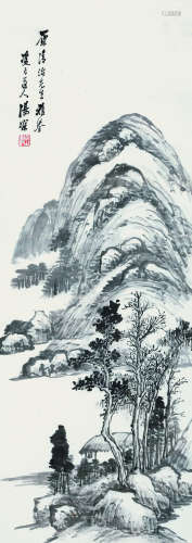 汤涤（1878～1948） 山水 立轴 纸本